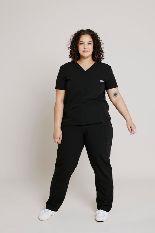 The Penny Women's Scrub Top - Black - Meraki Scrubs